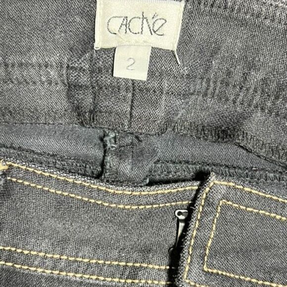 Cache Dark Wash Dressy Flared Leg Jeans Size 2 - Picture 4 of 4